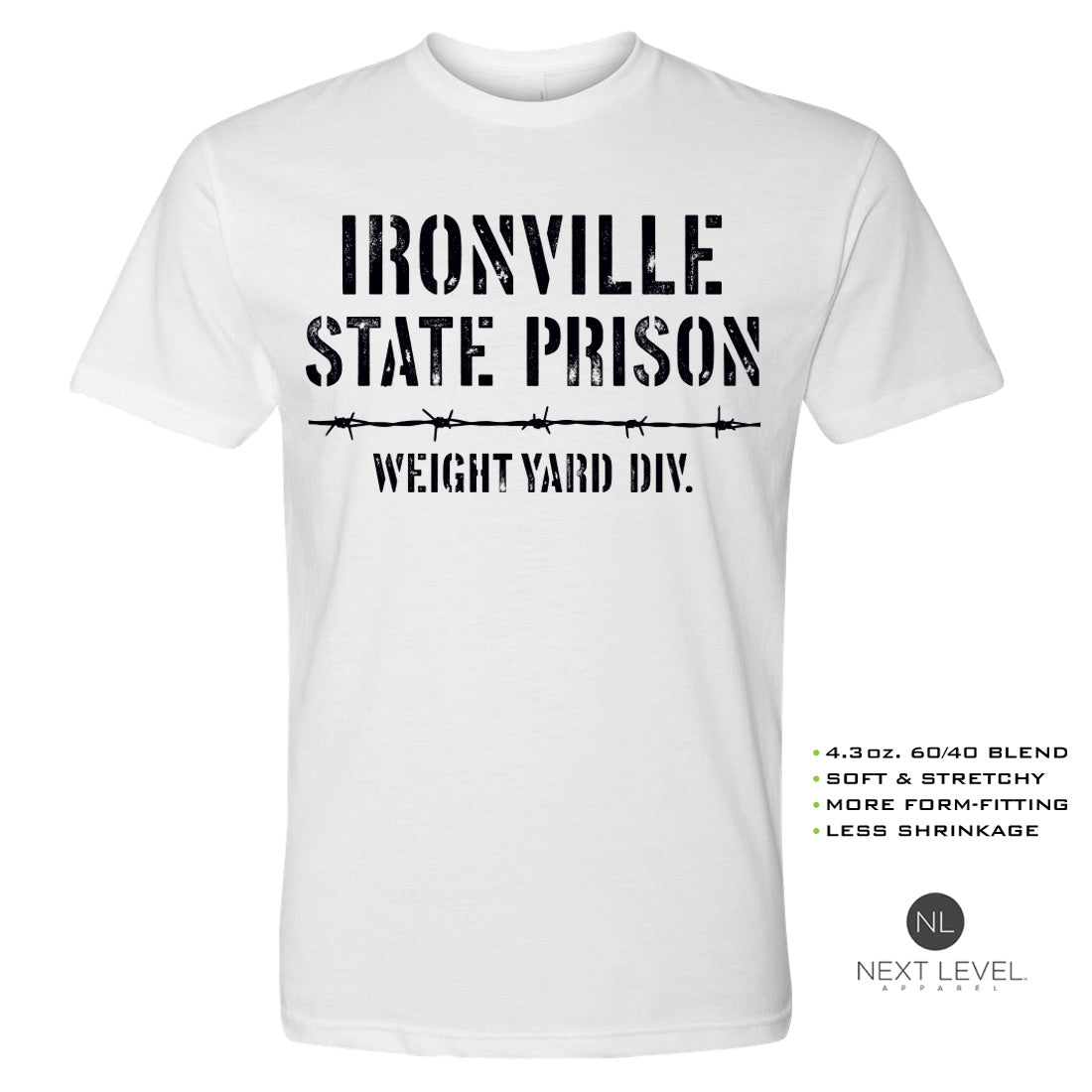 Ironville STATE PRISON Soft-Blend Fitted Gym T-shirt