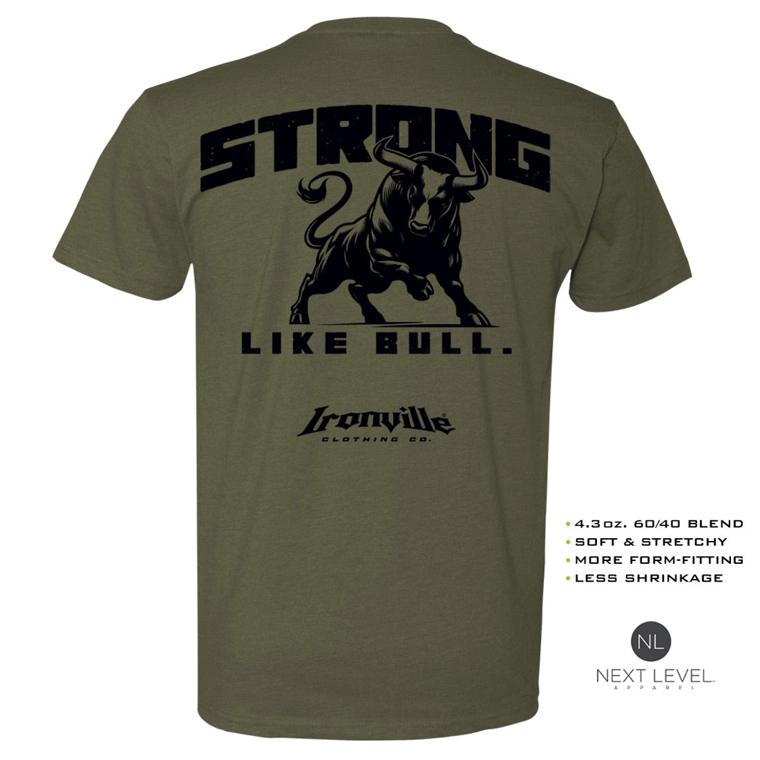 Ironville STRONG LIKE BULL Soft-Blend Gym T-shirt