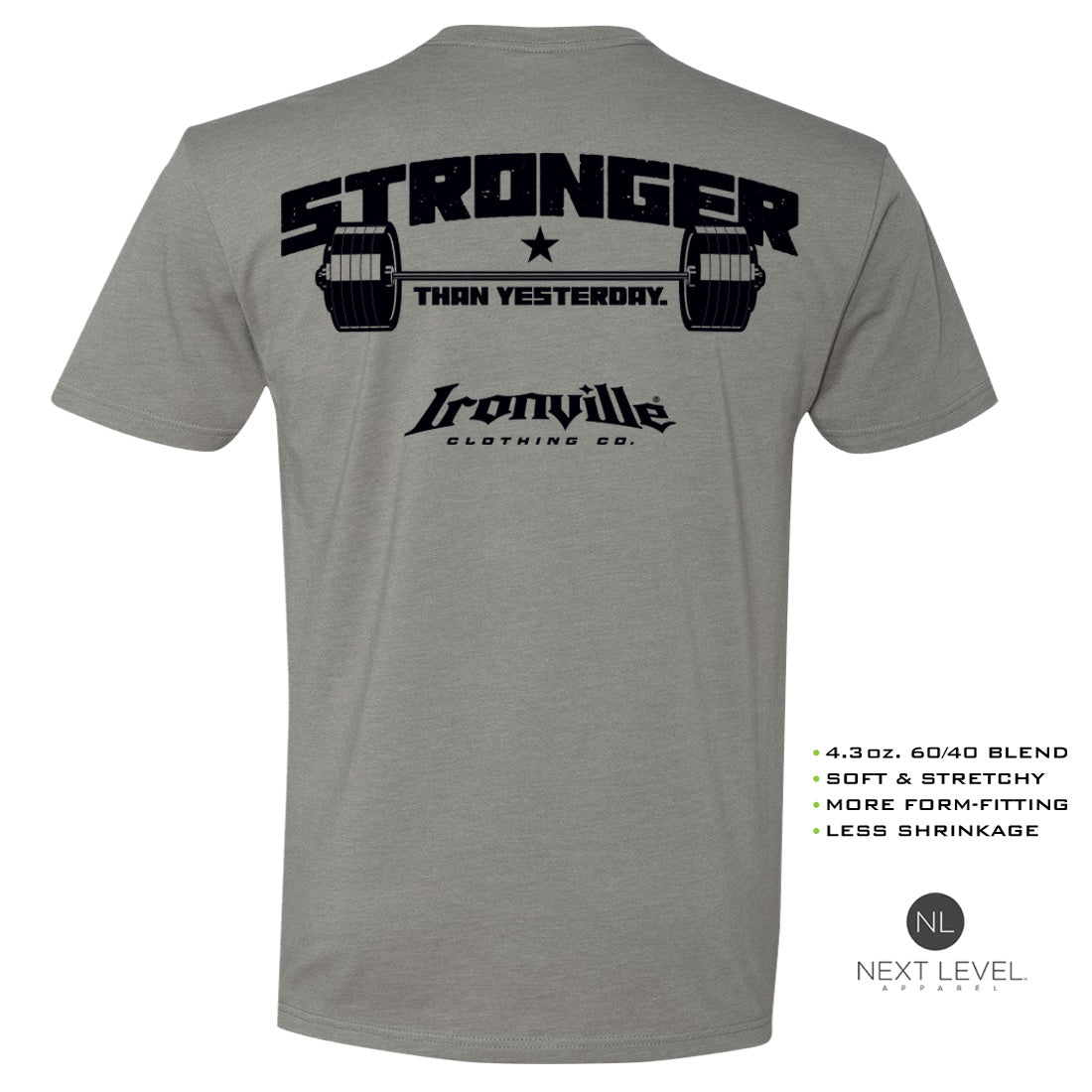 Ironville STRONGER THAN YESTERDAY Soft-Blend Gym T-shirt