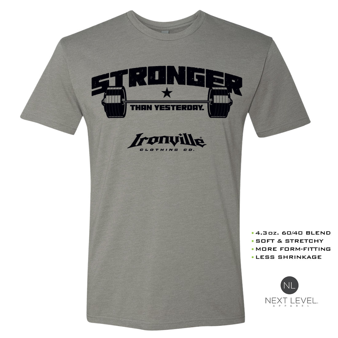 Ironville STRONGER THAN YESTERDAY Soft-Blend Gym T-shirt