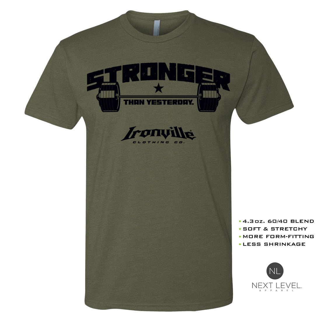 Ironville STRONGER THAN YESTERDAY Soft-Blend Gym T-shirt