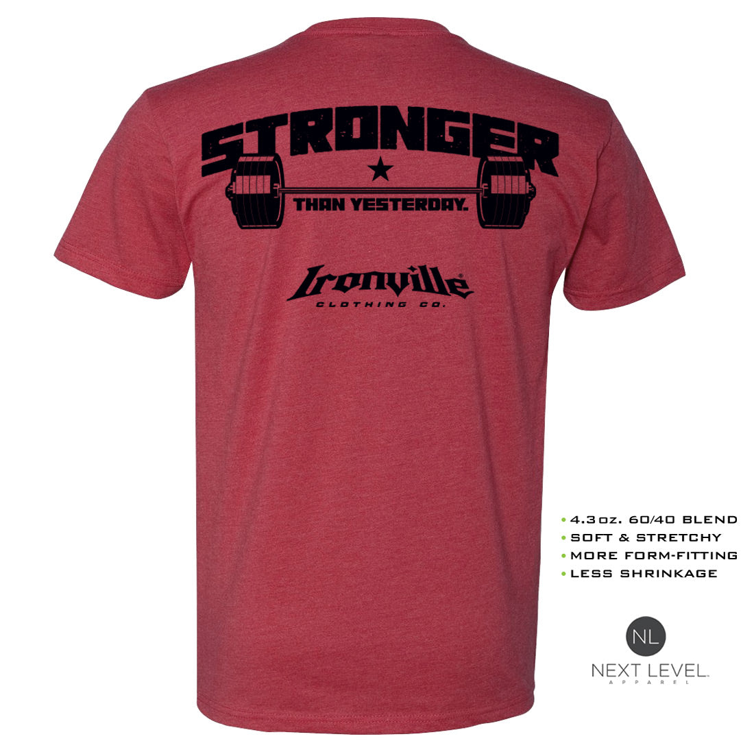 Ironville STRONGER THAN YESTERDAY Soft-Blend Gym T-shirt