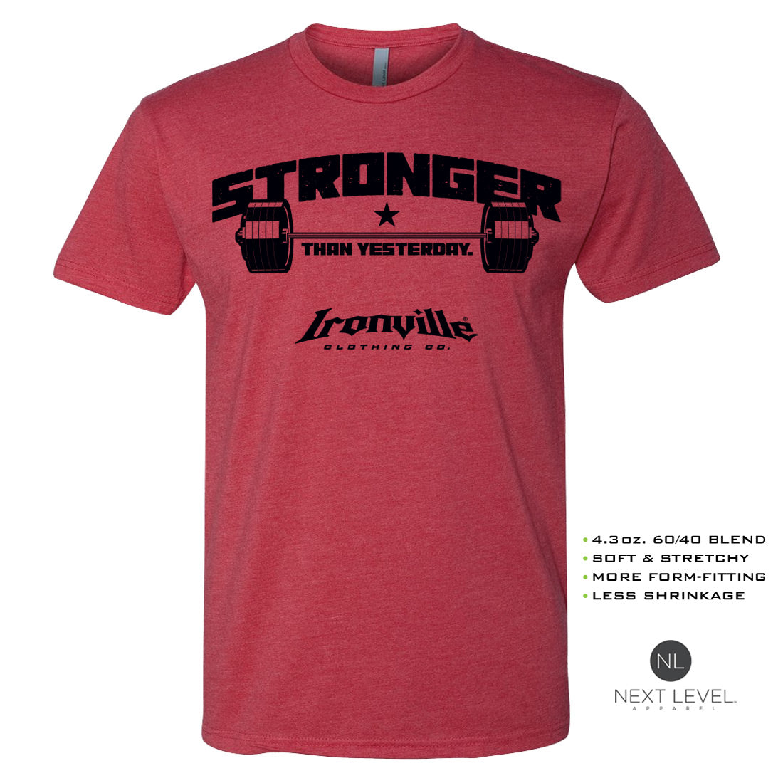 Ironville STRONGER THAN YESTERDAY Soft-Blend Gym T-shirt