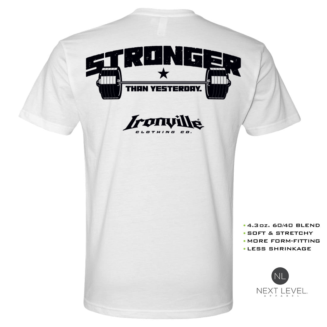 Ironville STRONGER THAN YESTERDAY Soft-Blend Gym T-shirt