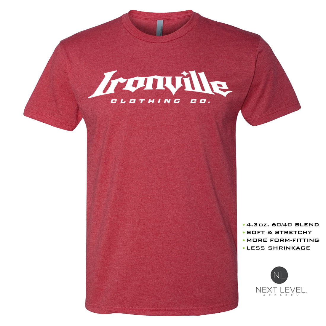 Ironville LIGHTNING BARBELL Soft-Blend Fitted Gym T-shirt