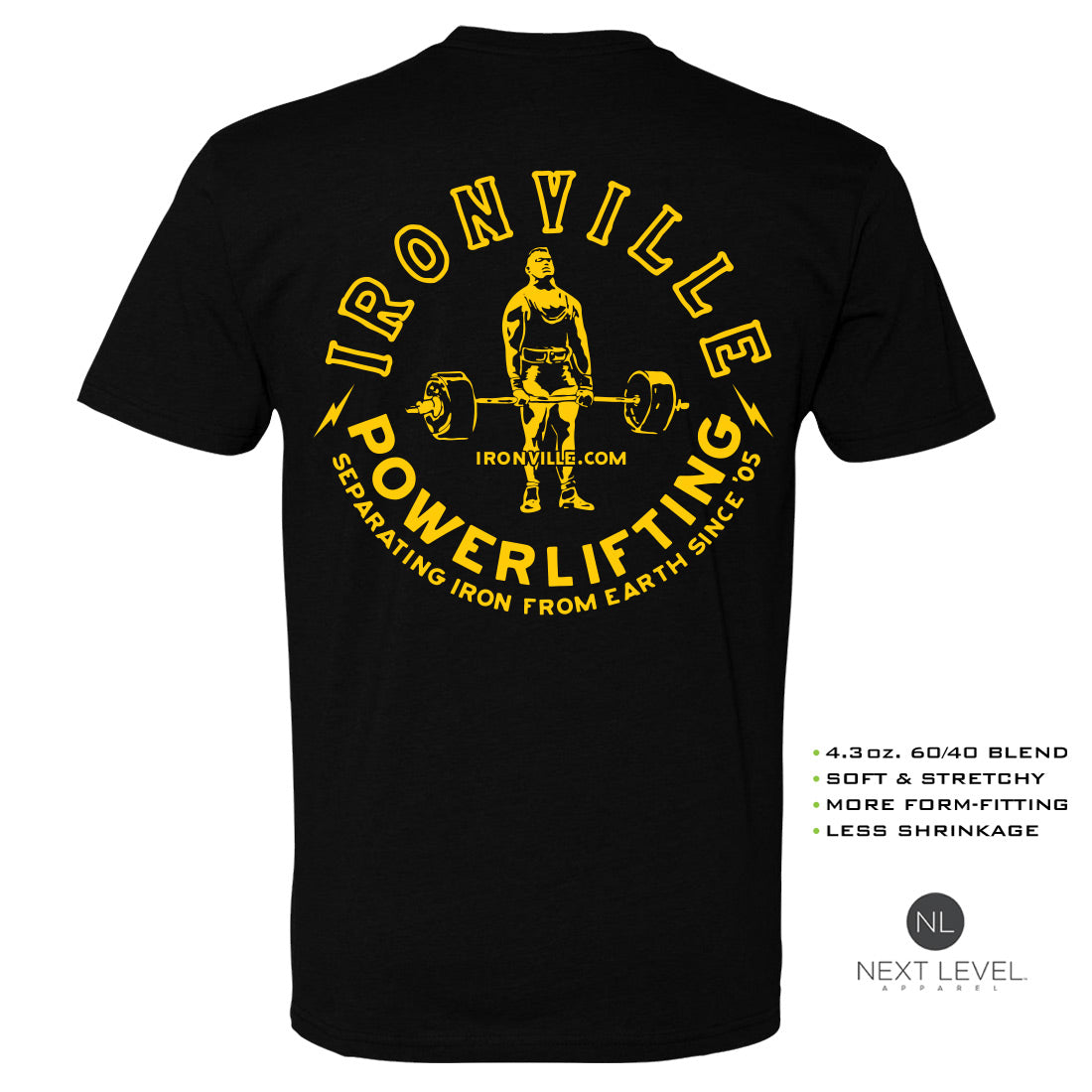 Ironville VINTAGE DEADLIFT Soft-Blend Fitted Gym T-shirt