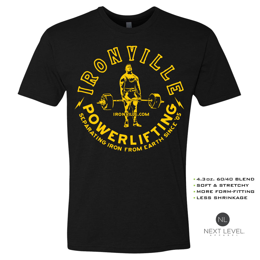 Ironville VINTAGE DEADLIFT Soft-Blend Fitted Gym T-shirt