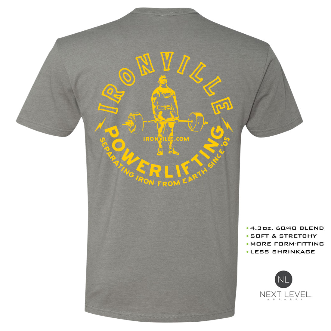 Ironville VINTAGE DEADLIFT Soft-Blend Fitted Gym T-shirt