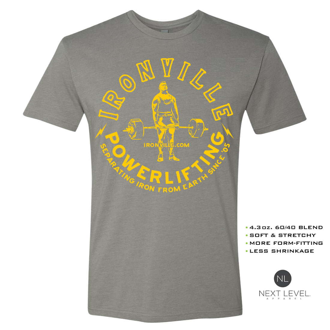 Ironville VINTAGE DEADLIFT Soft-Blend Fitted Gym T-shirt