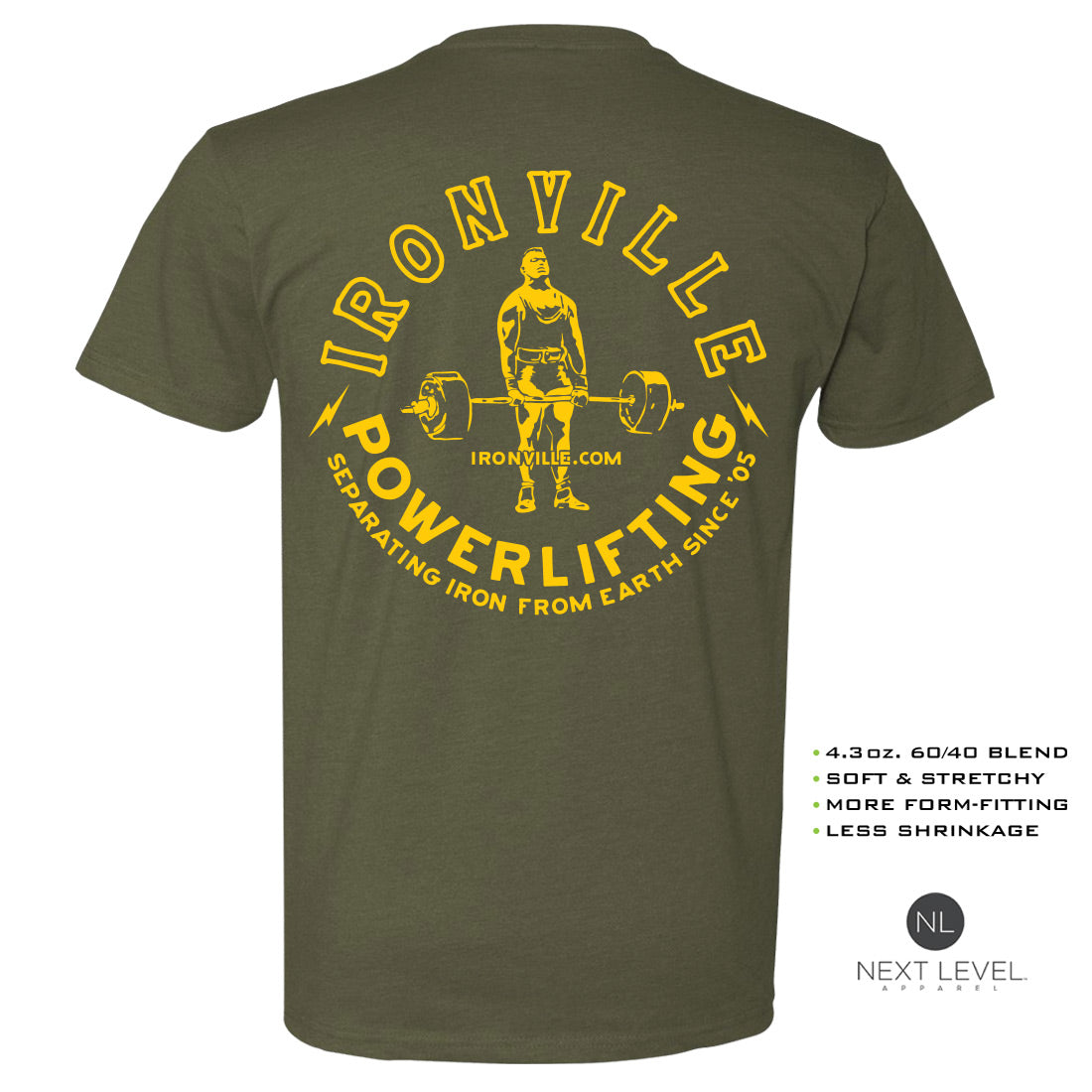 Ironville VINTAGE DEADLIFT Soft-Blend Fitted Gym T-shirt