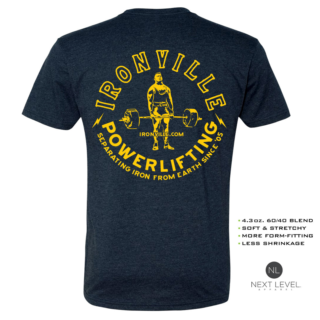 Ironville VINTAGE DEADLIFT Soft-Blend Fitted Gym T-shirt