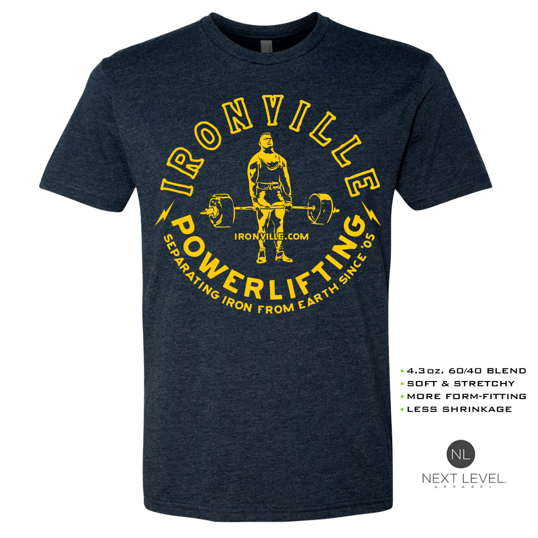 Ironville VINTAGE DEADLIFT Soft-Blend Fitted Gym T-shirt