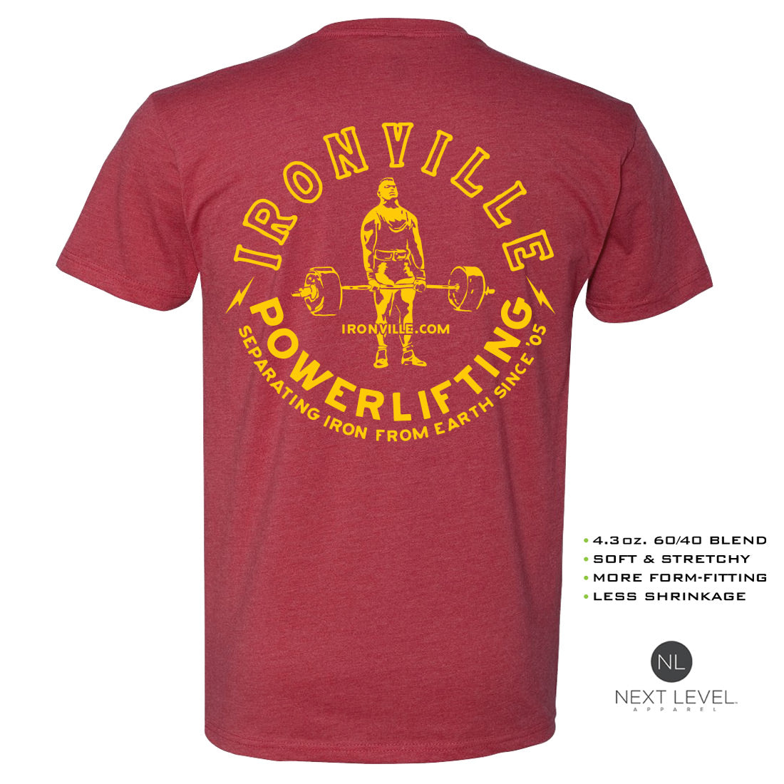 Ironville VINTAGE DEADLIFT Soft-Blend Fitted Gym T-shirt