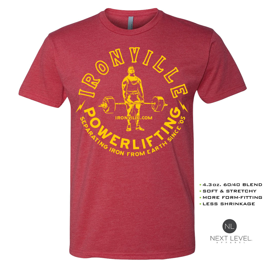 Ironville VINTAGE DEADLIFT Soft-Blend Fitted Gym T-shirt