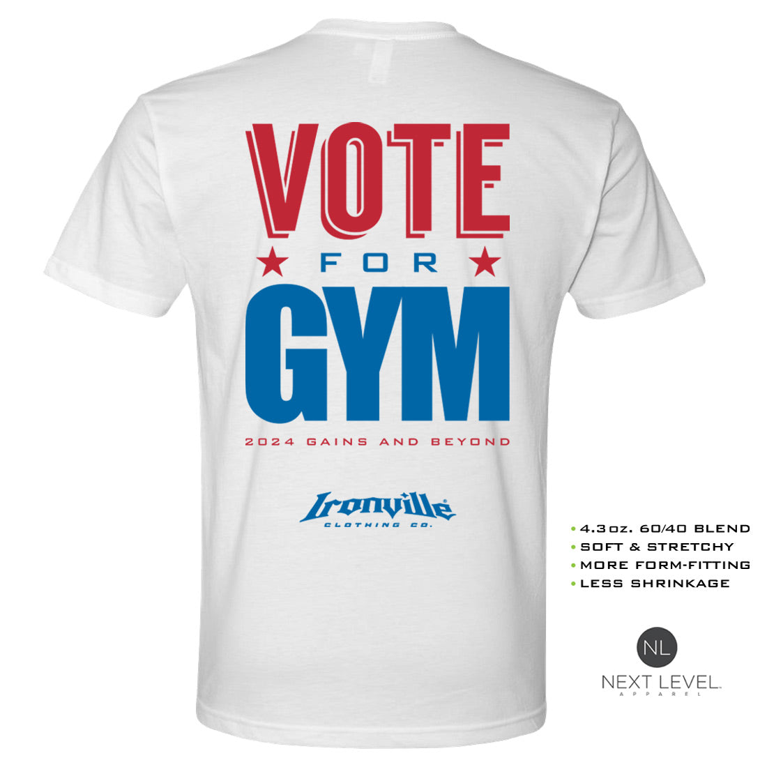 Ironville VOTE FOR GYM Soft-Blend Gym T-shirt