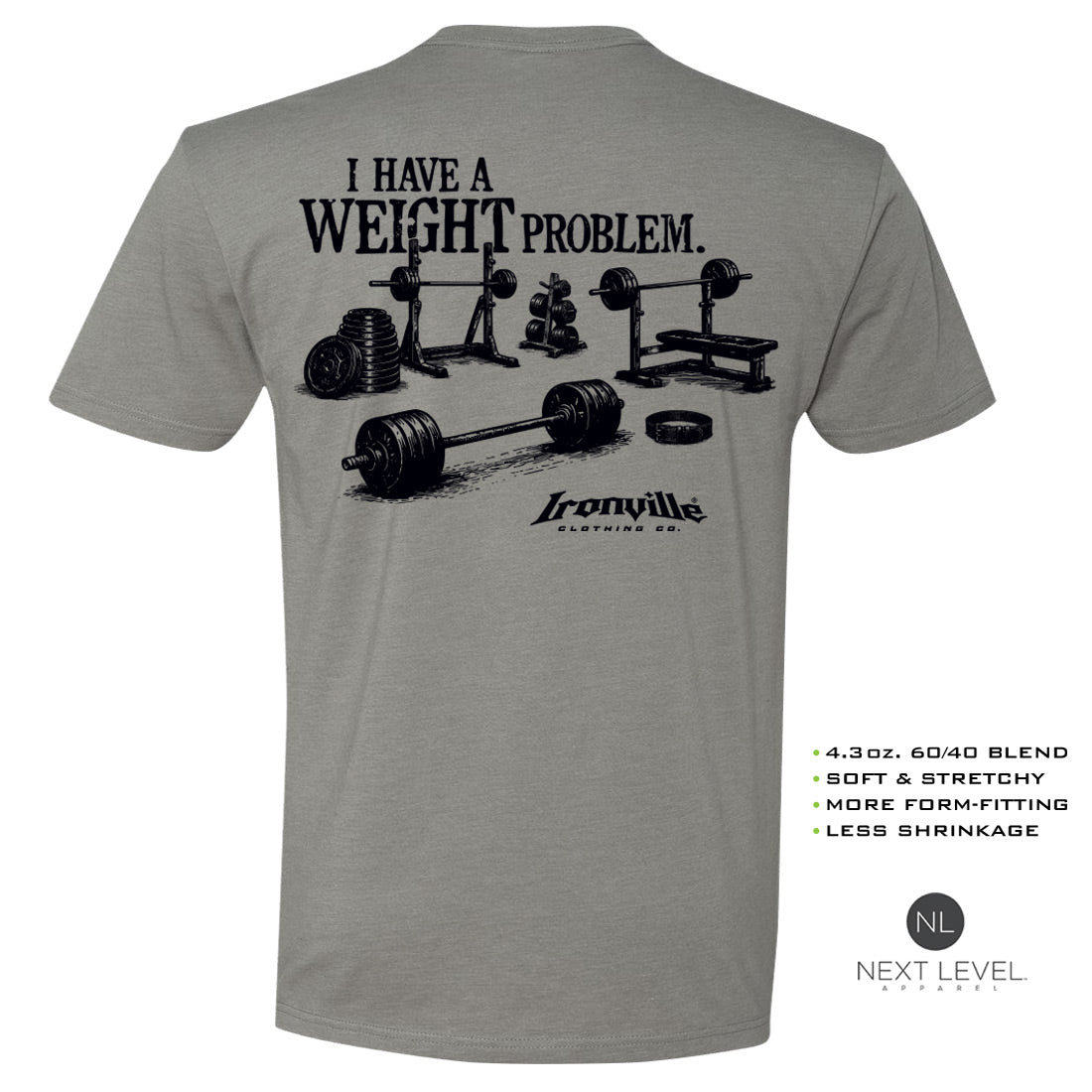 Ironville WEIGHT PROBLEM Soft-Blend Gym T-shirt