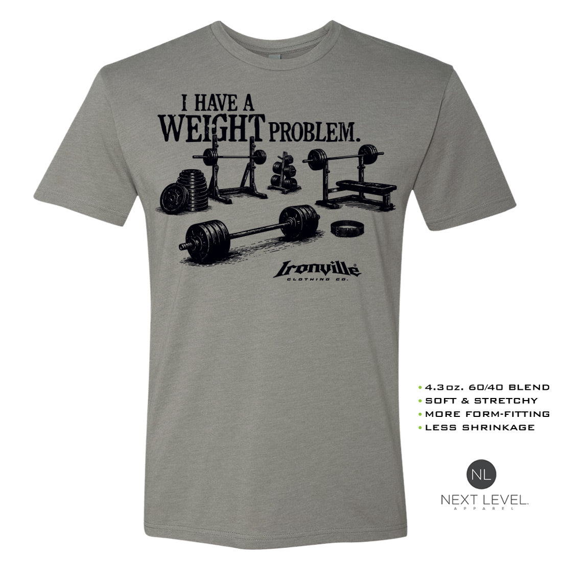 Ironville WEIGHT PROBLEM Soft-Blend Gym T-shirt