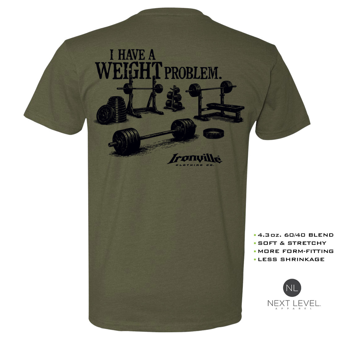 Ironville WEIGHT PROBLEM Soft-Blend Gym T-shirt