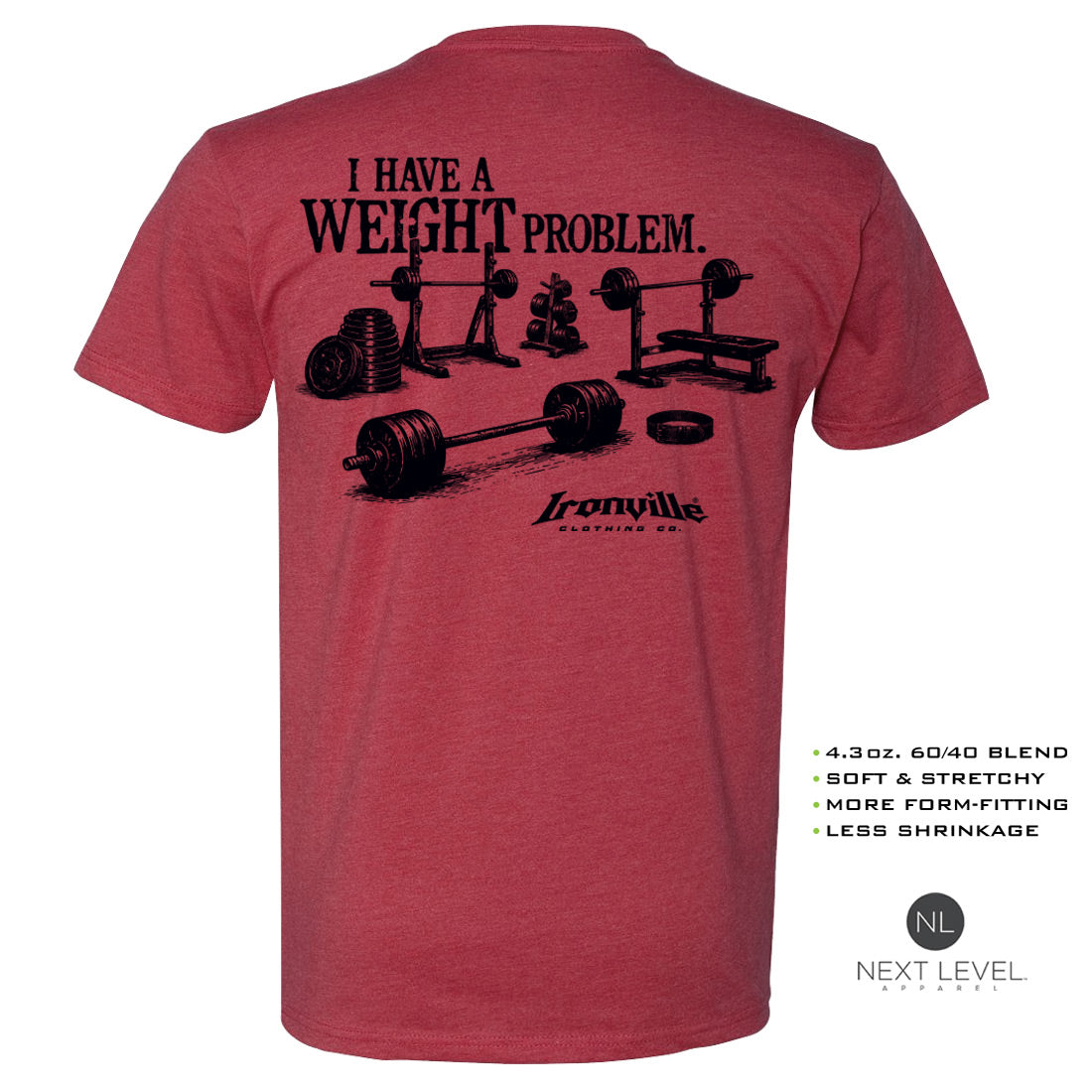 Ironville WEIGHT PROBLEM Soft-Blend Gym T-shirt