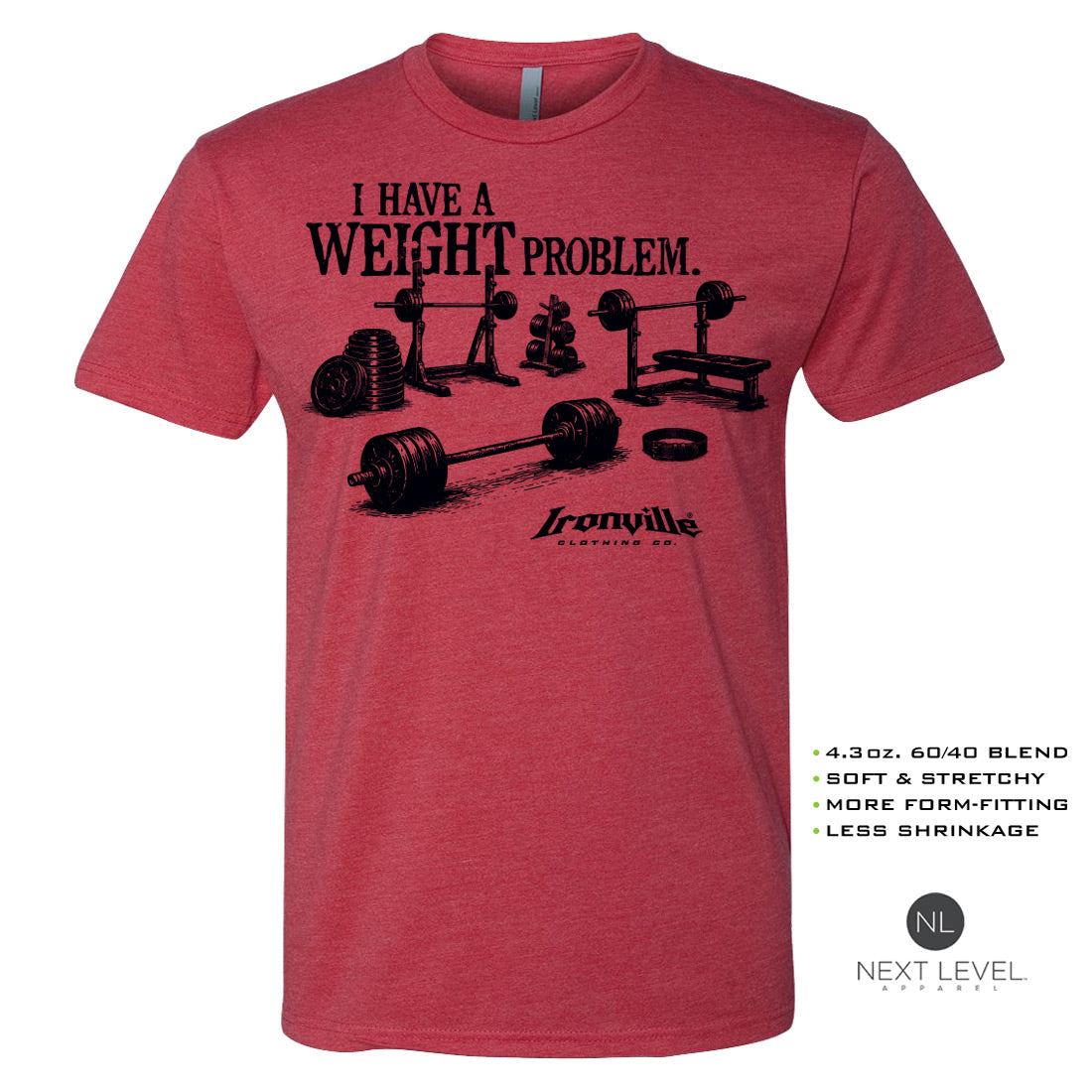 Ironville WEIGHT PROBLEM Soft-Blend Gym T-shirt